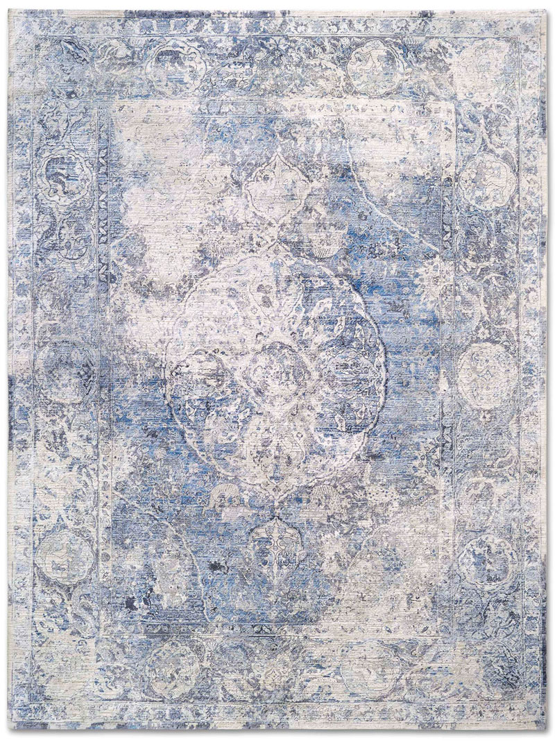 Silver Blue Hand Knotted Rug
