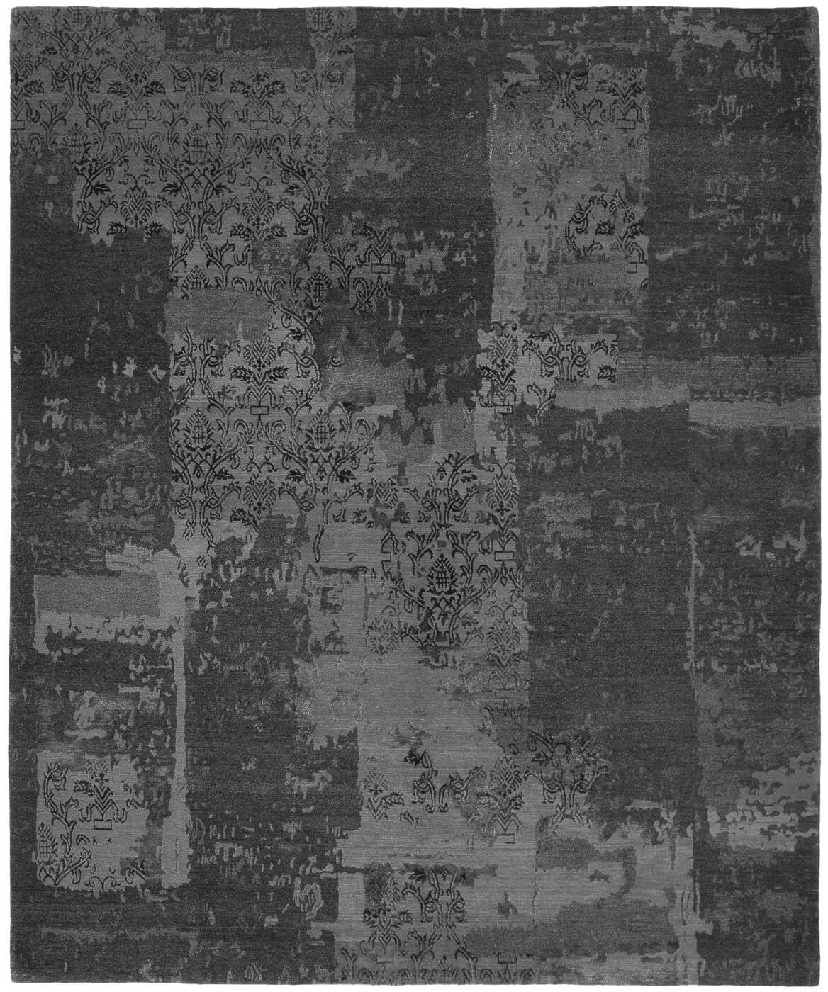 Boro Hand-knotted Black Rug
