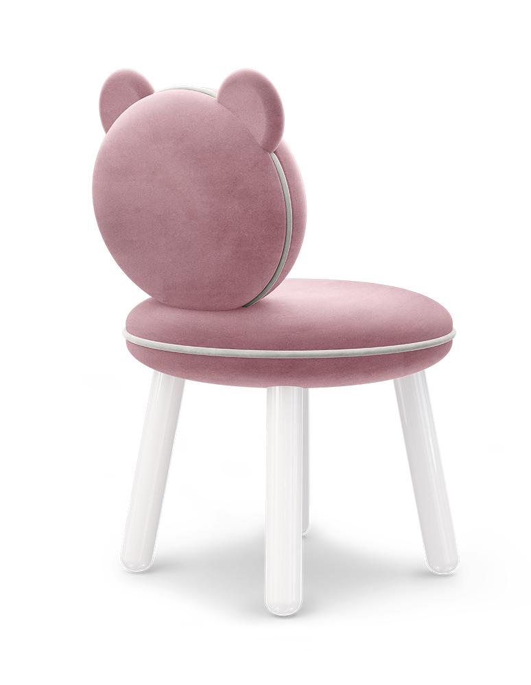 Fluffy Bear Pink Kids Chair