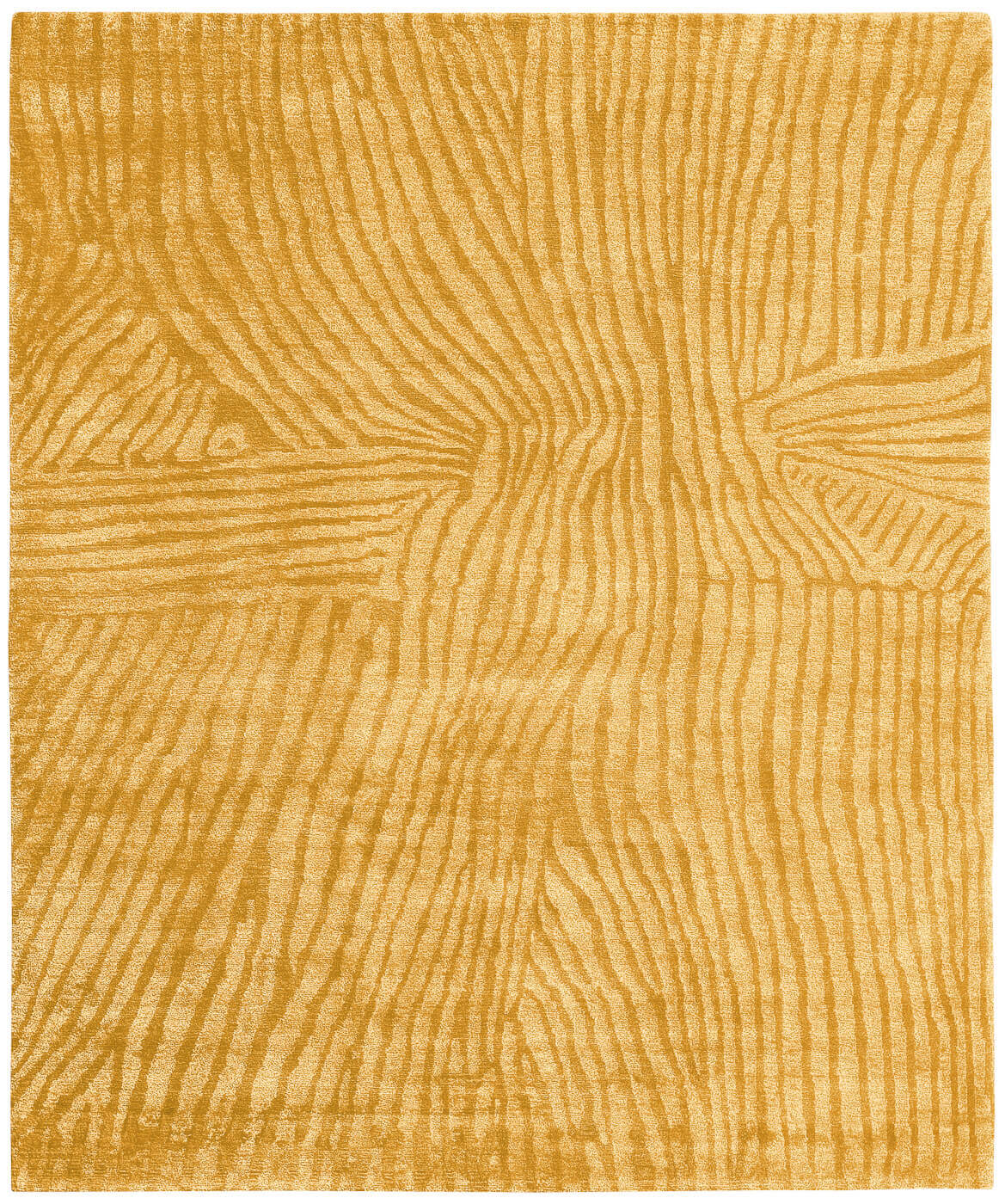 Hand-Knotted Gold Modern Rug