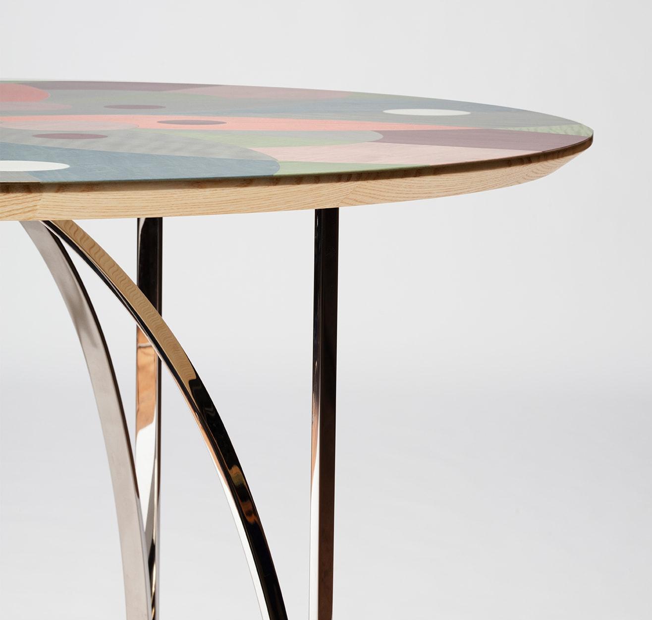 Multi-Color Veneered Dining Table