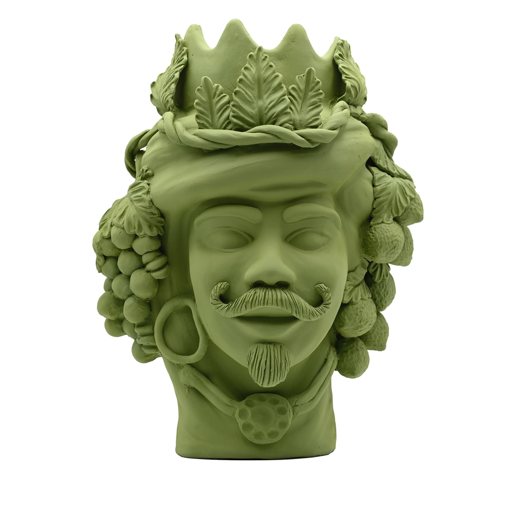Moor's Head Green Matte Sculpture