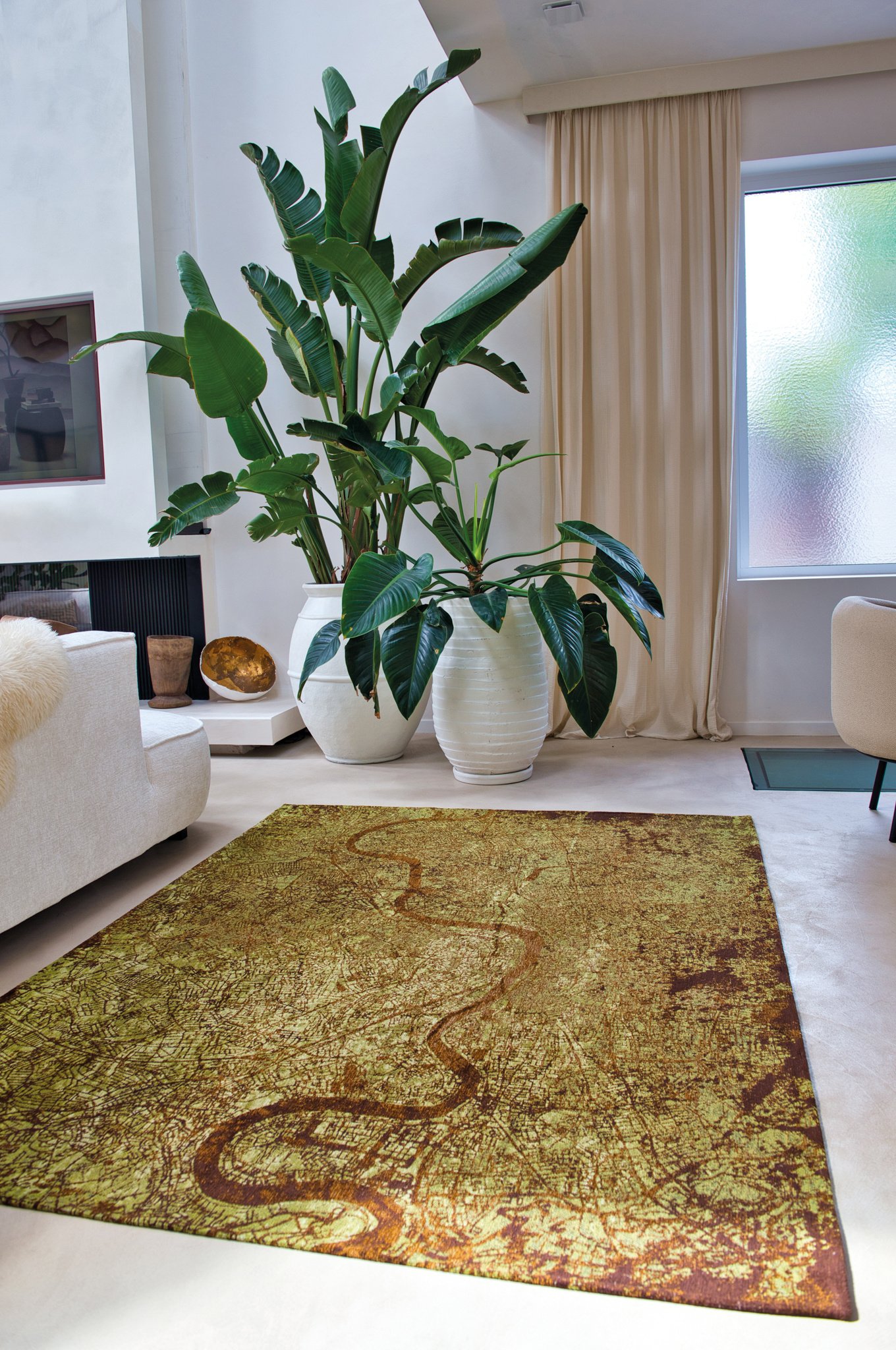 Green Meadows Designer Rug ☞ Size: 3' 3" x 4' 7" (100 x 140 cm)