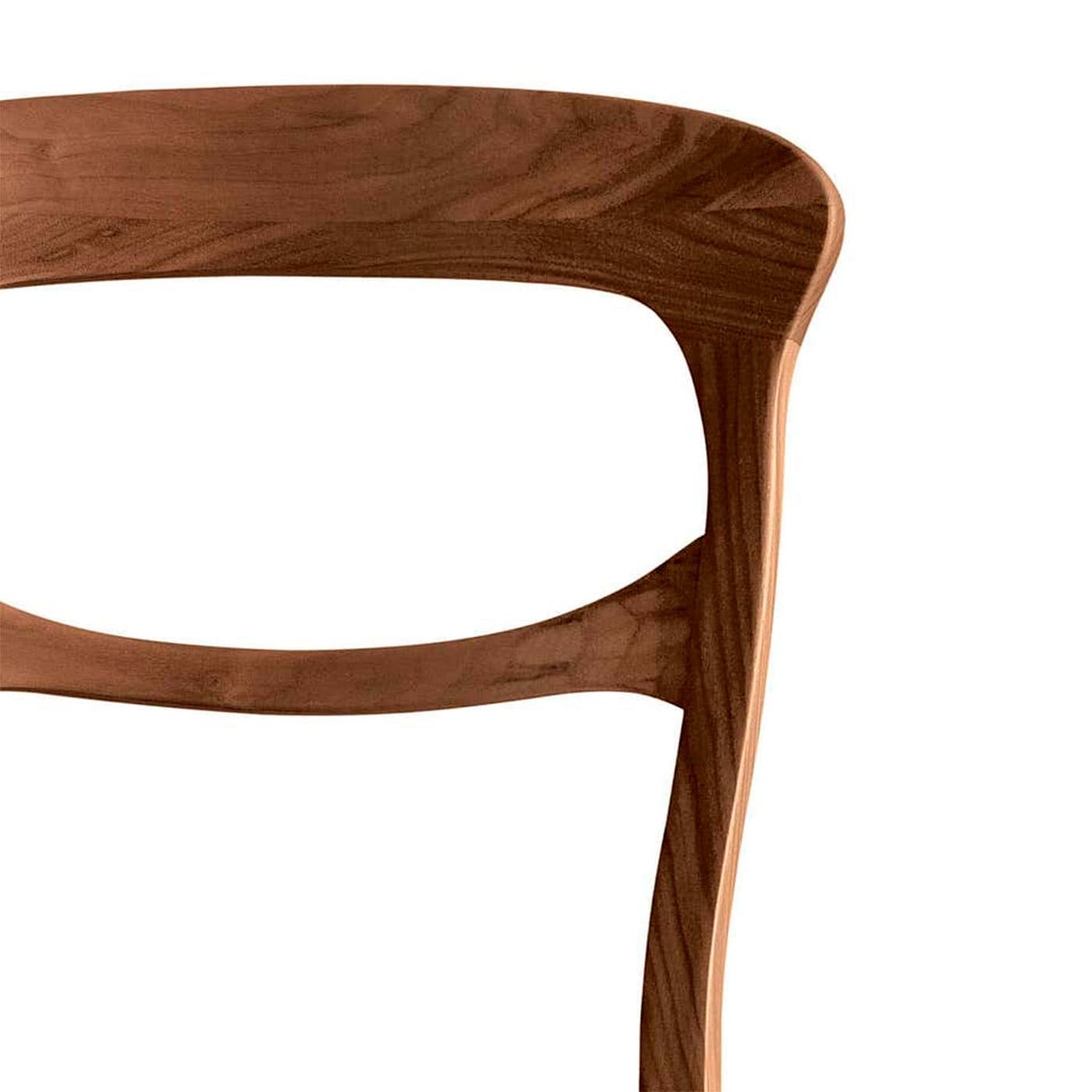 Capotavola Natural Solid Walnut Chair with Armrests ☞ Color: Velvet G075 787