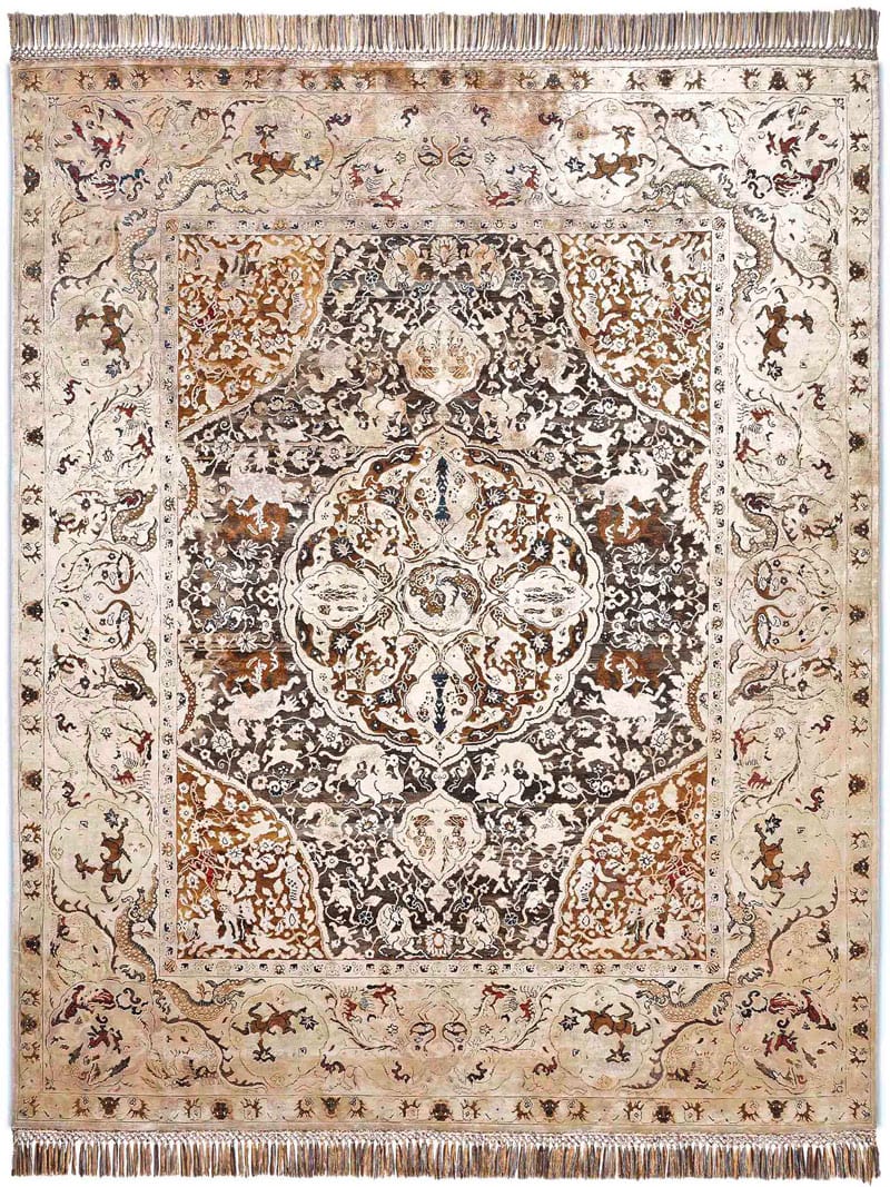 Gold Hand Knotted Rug