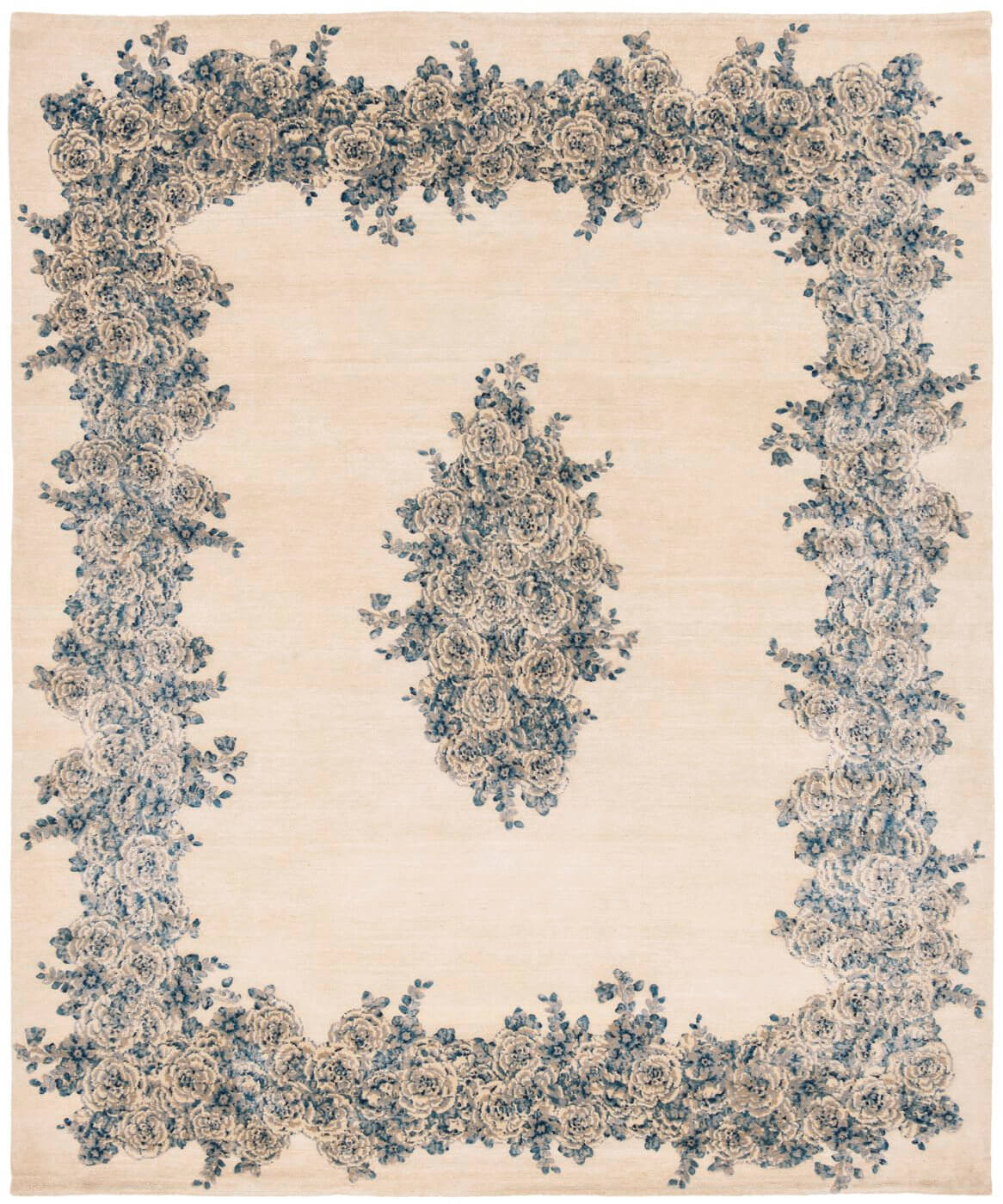 Hand-knotted Wool / Silk Rug