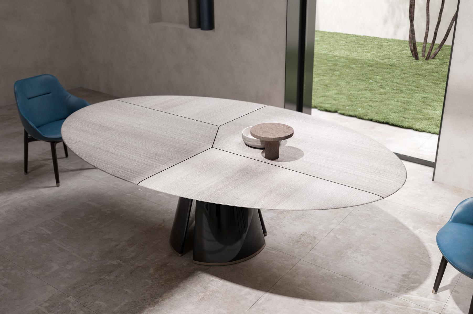 Talos Oval Dining Table | Tabletop: Marble Fabulous Oyster | Dimensions: W 240 cm