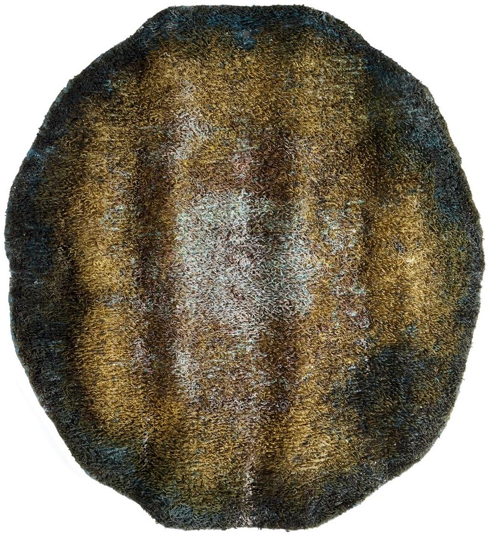 Metal Designer Hand-Woven Rug