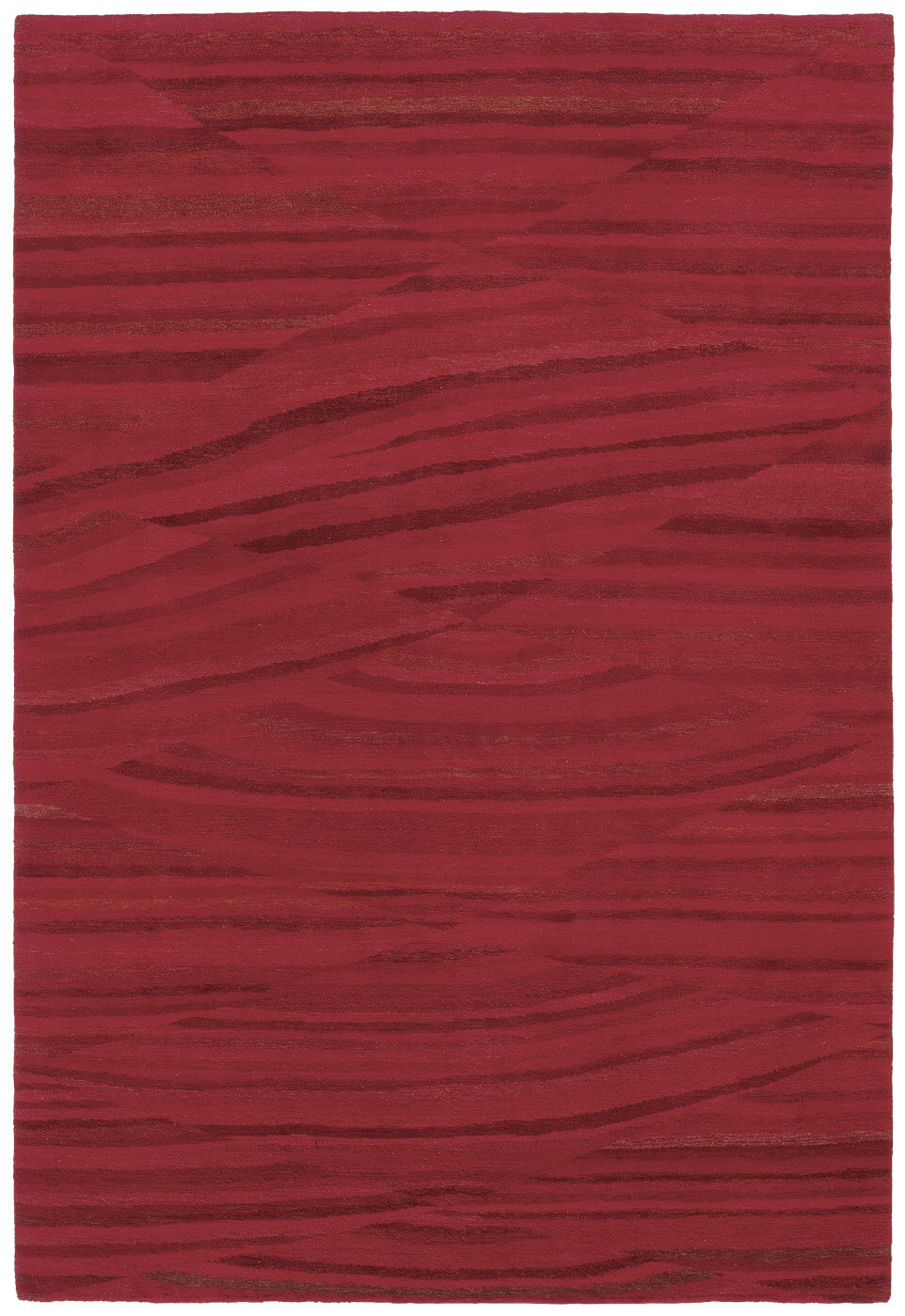 Dark Red Wool Hand-Knotted Rug