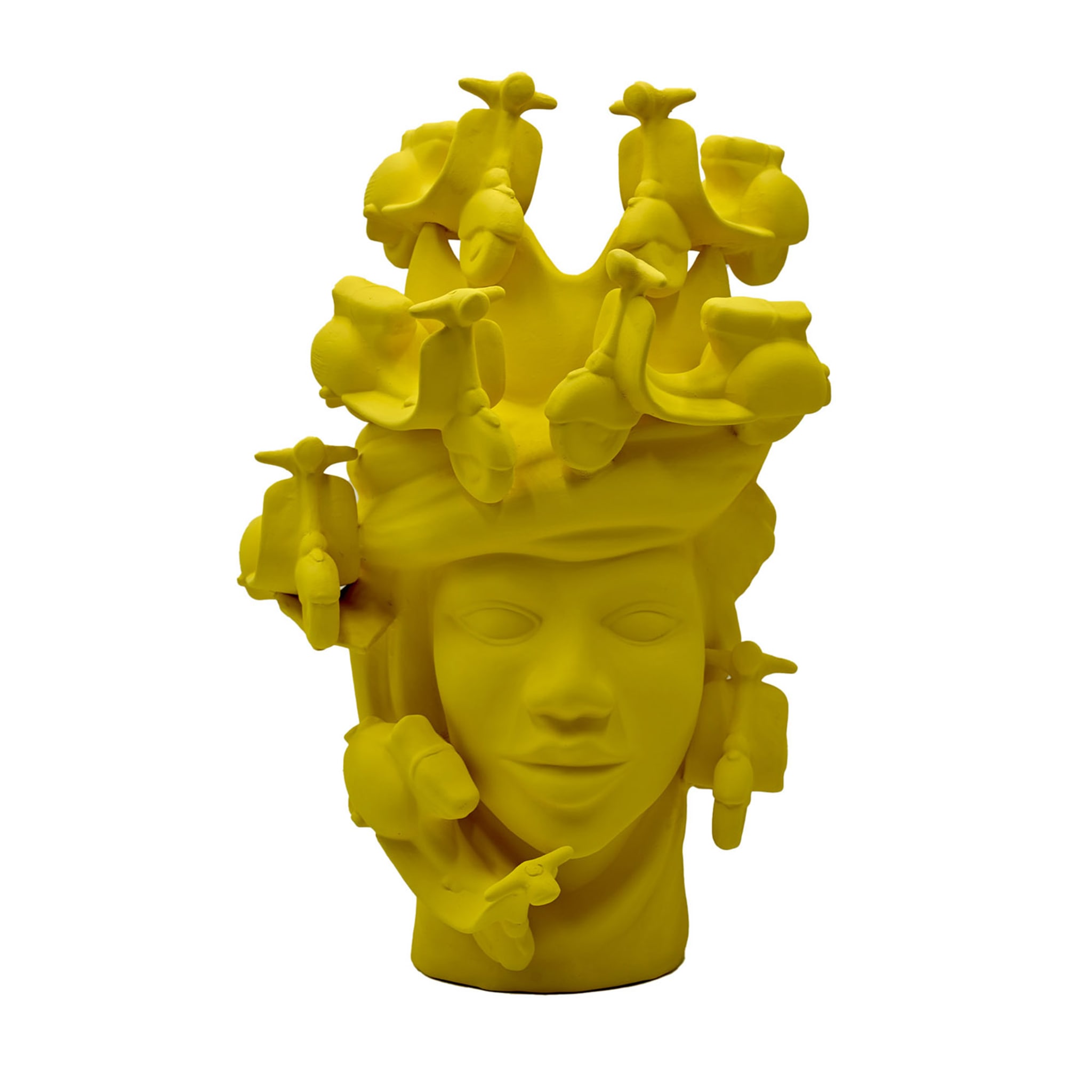 Moor's Head Matte Yellow Sculpture