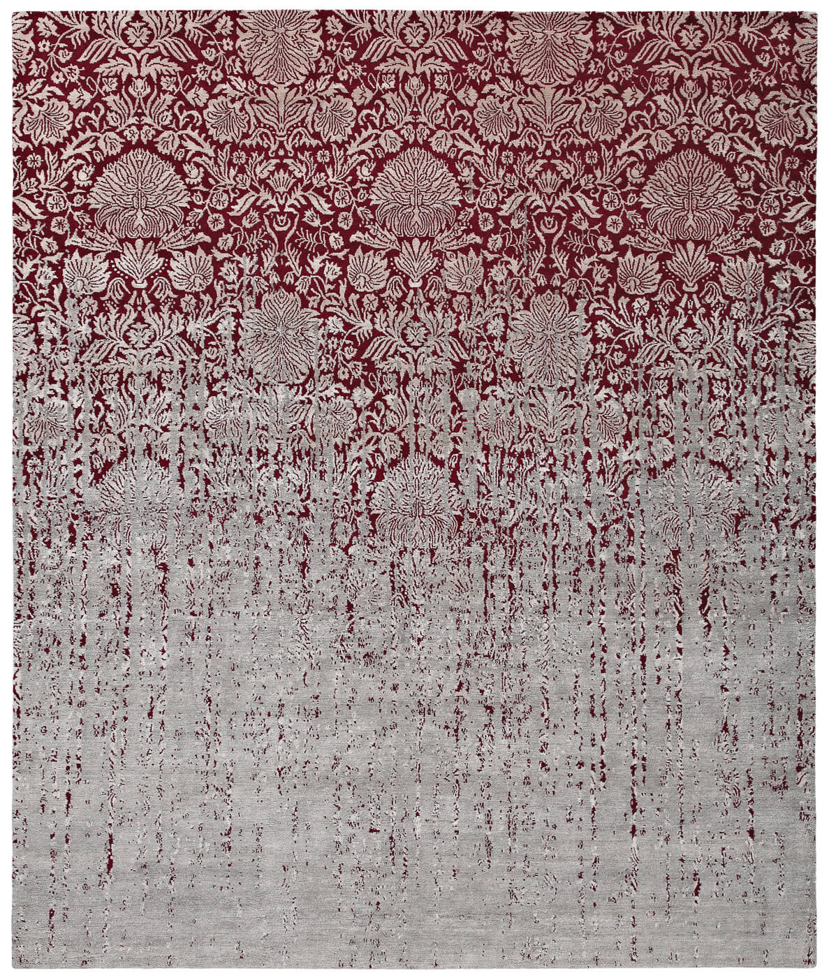 Verona Hand-knotted Red / Grey Rug