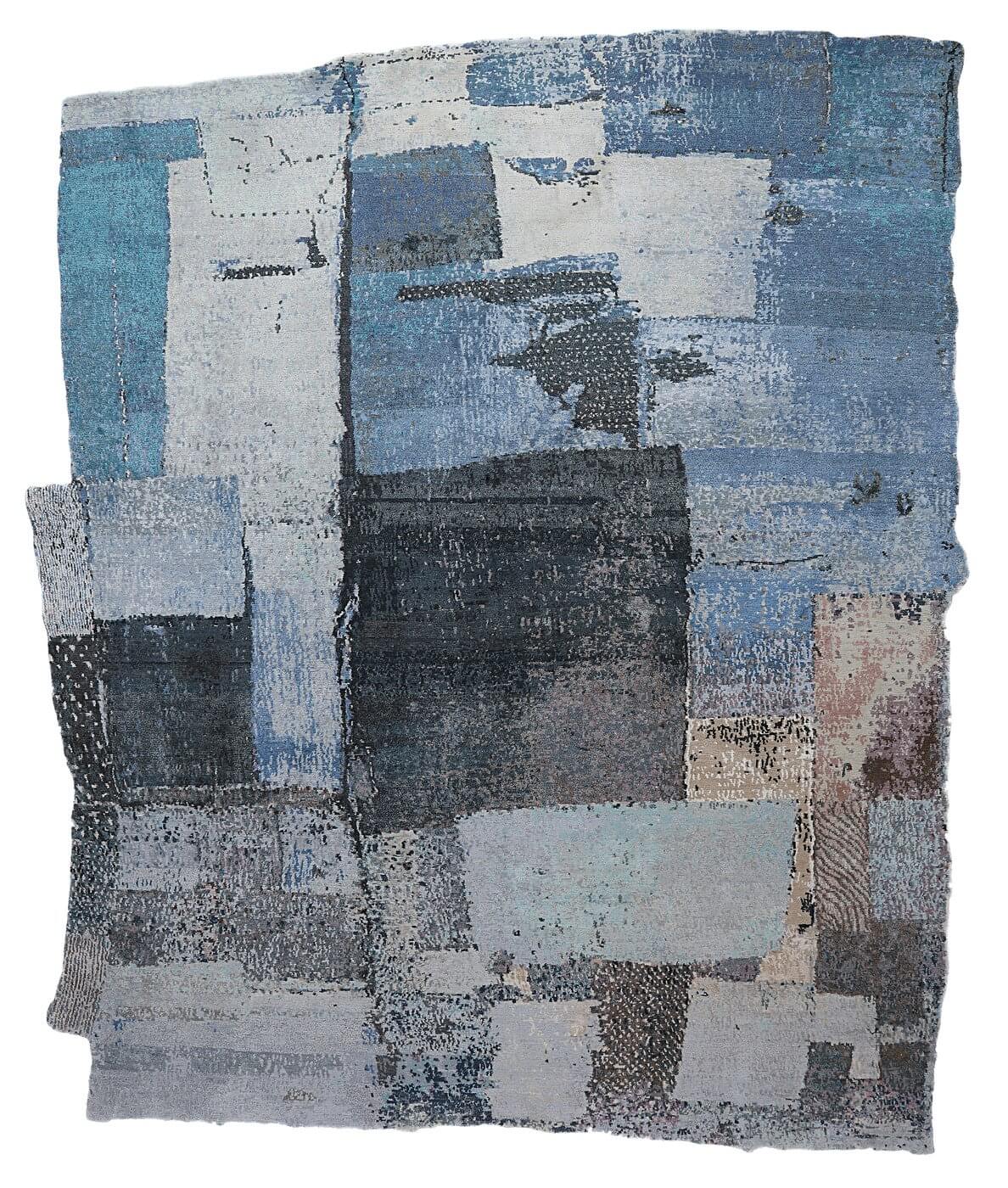 Boro Hand-knotted Blue Multicolour Rug