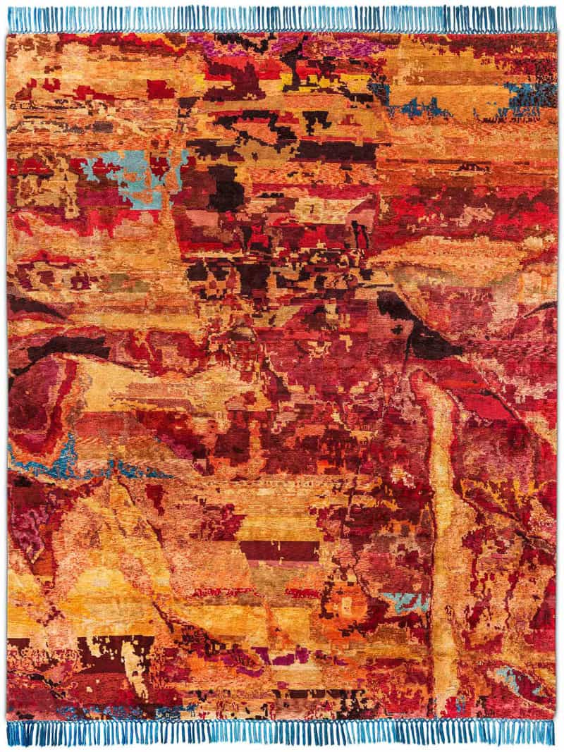 Eco Orange / Red Hand Knotted Rug
