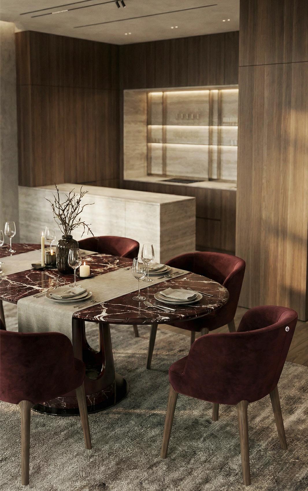 Aura Oval Marble Dining Table
