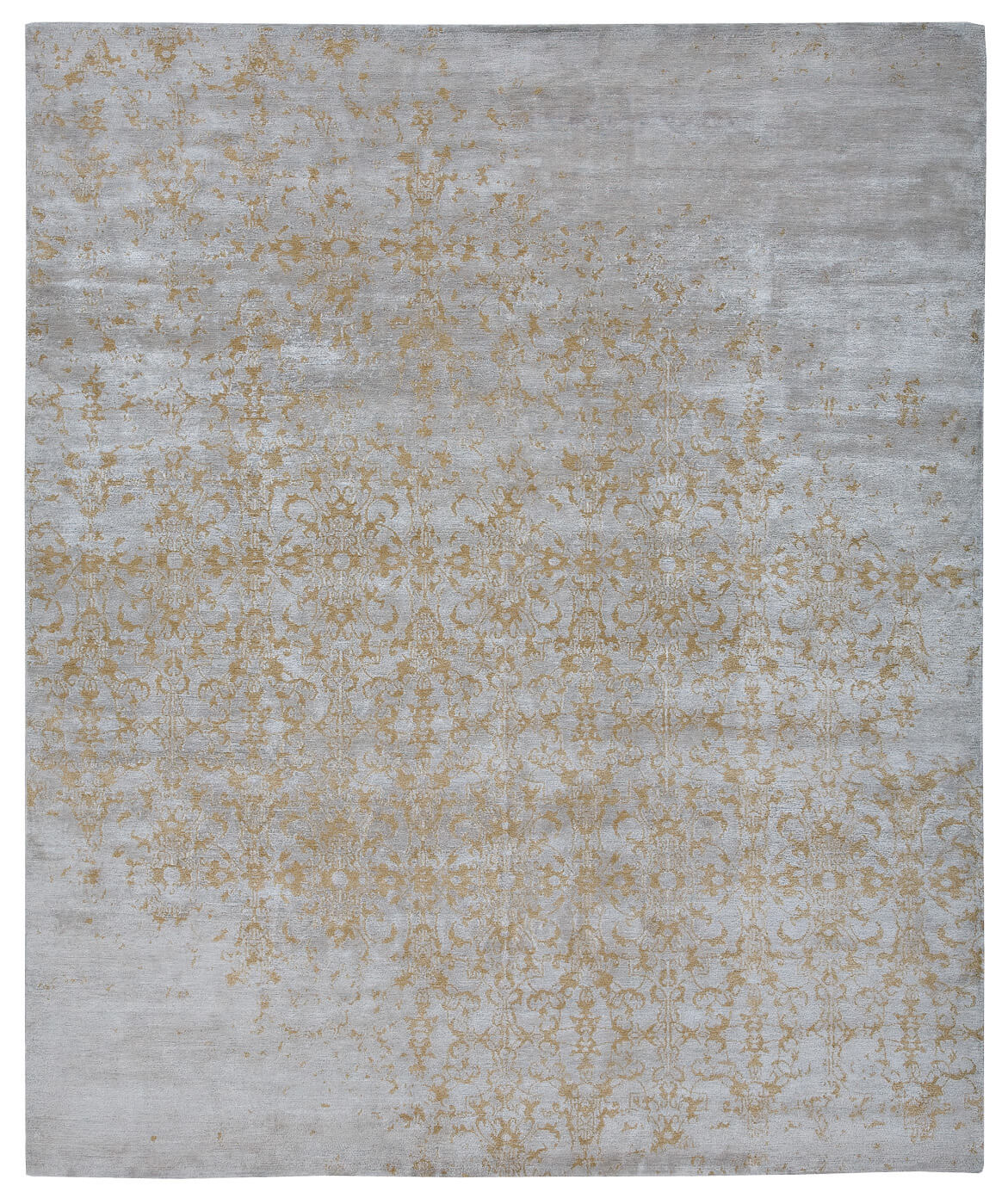 Faded Hand-knotted Grey Rug