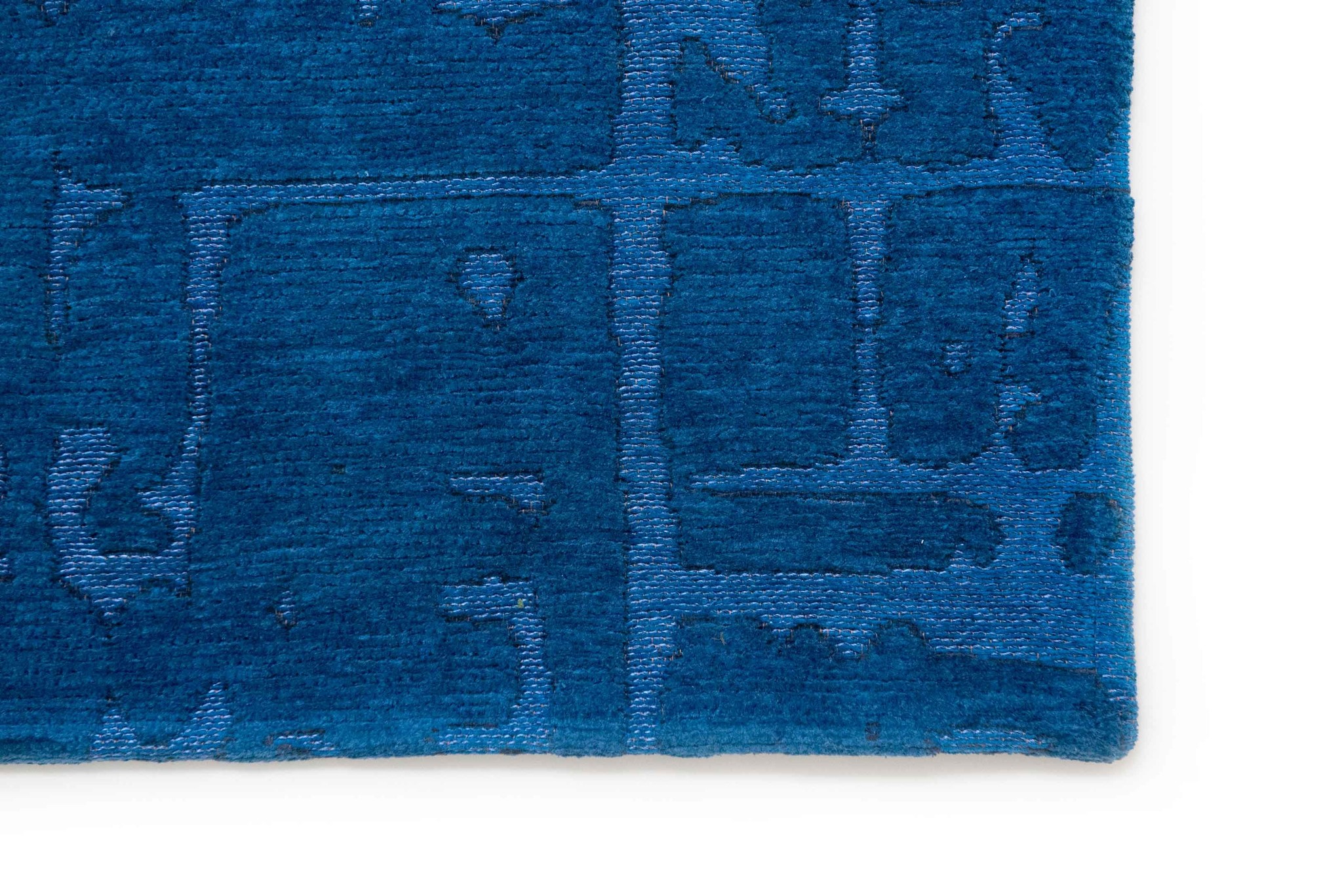 Abstract Blue Belgian Rug