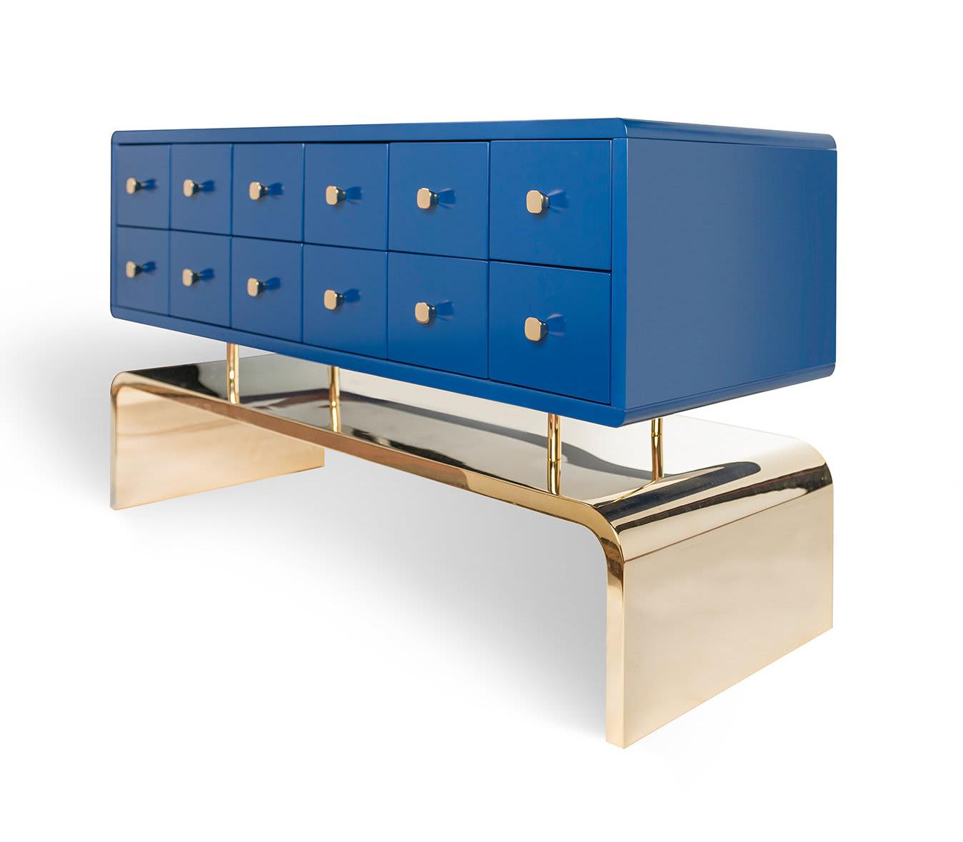 Auspicious Blue Tufted Dresser