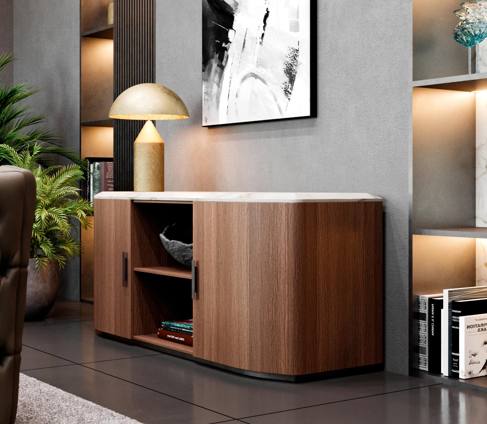 Alan Wood and Marble Sideboard