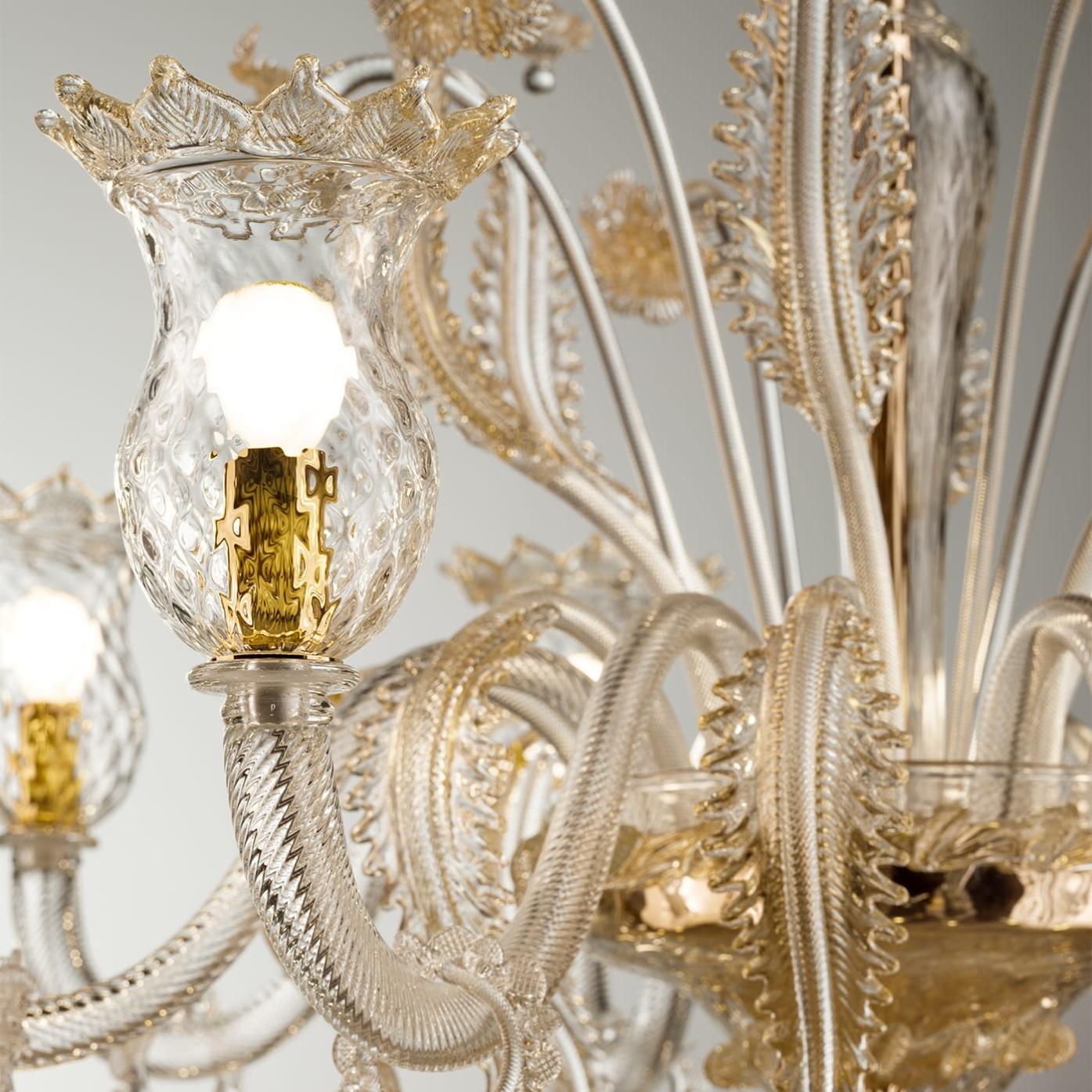 Gold Murano Glass 3-Light Wall Lamp