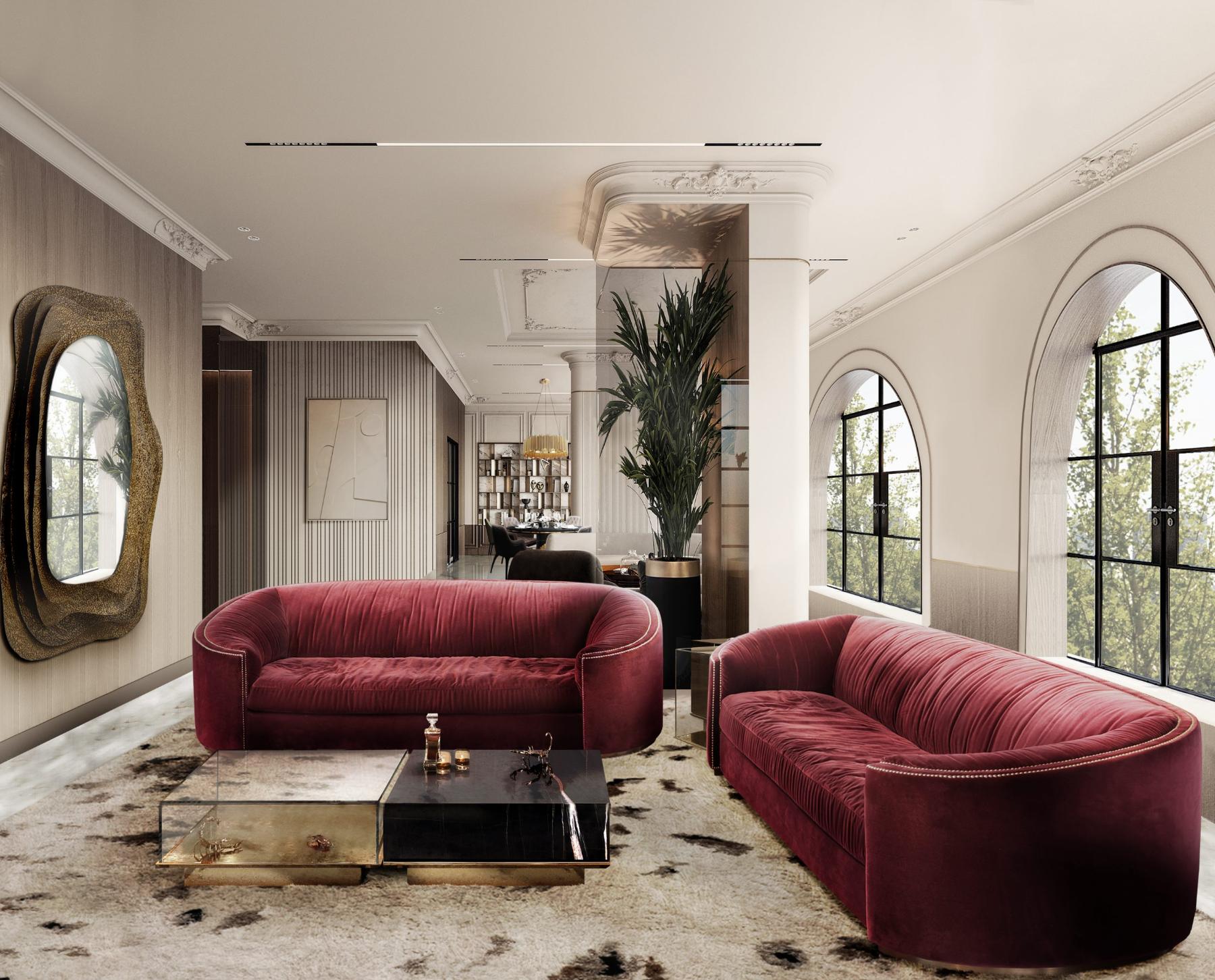 Premium Comfort Red Curved Sofa - 1