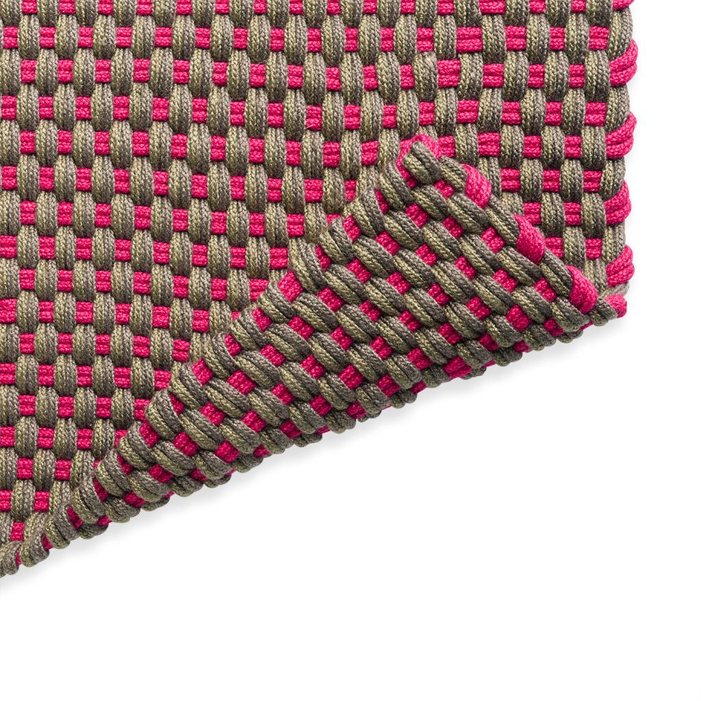 Braided Pink Tri-Color Outdoor Rug