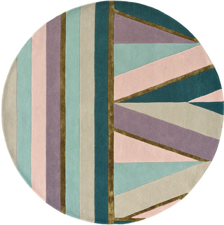 Hand-Tufted Pink Circle Geometric Rug