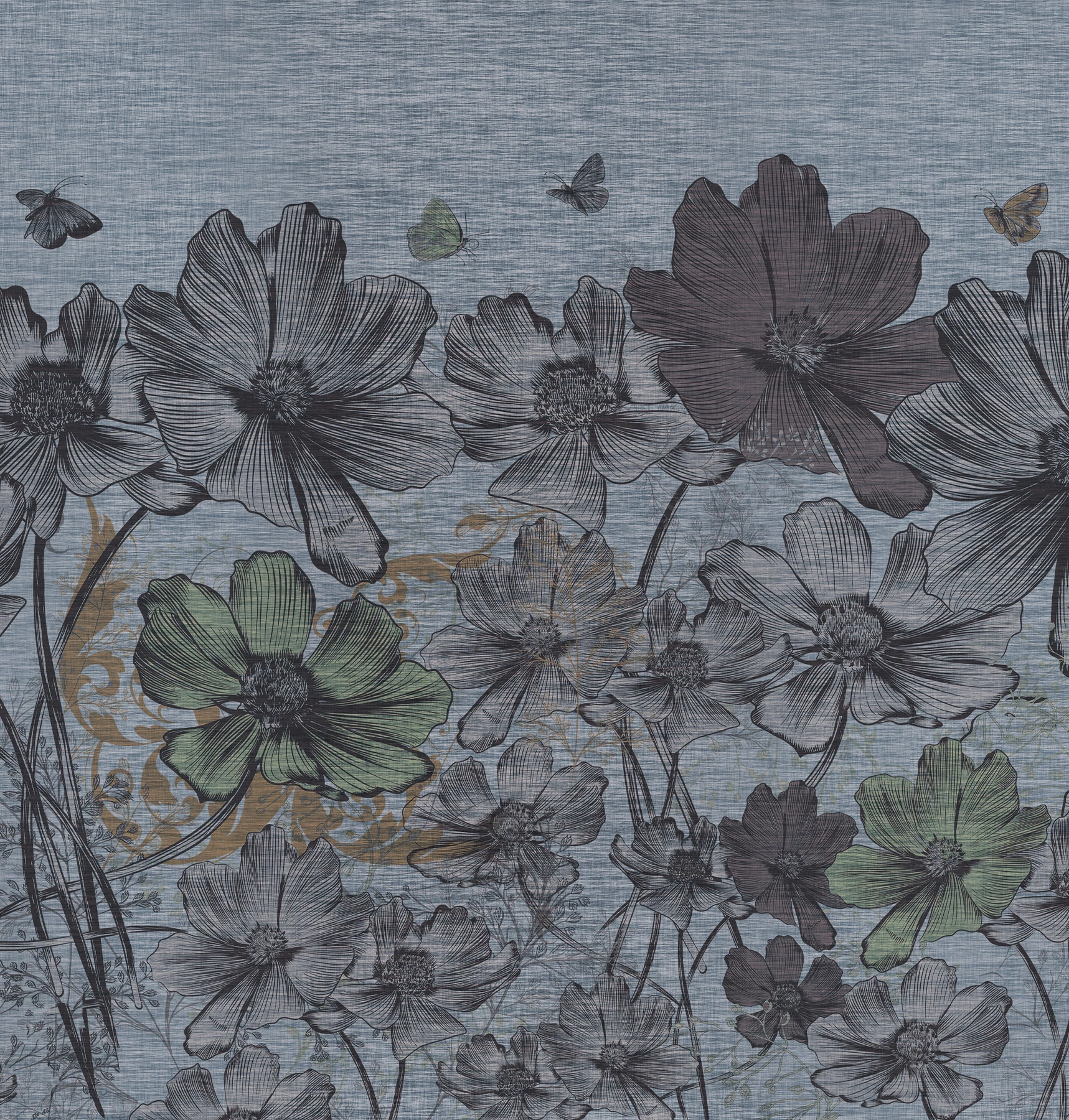 Jeans Flowers Wallpaper