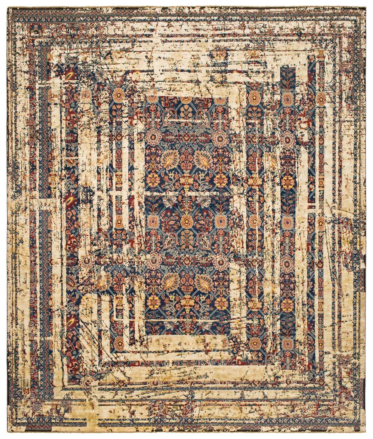 Faded effect Hand Knotted Vintage Rug