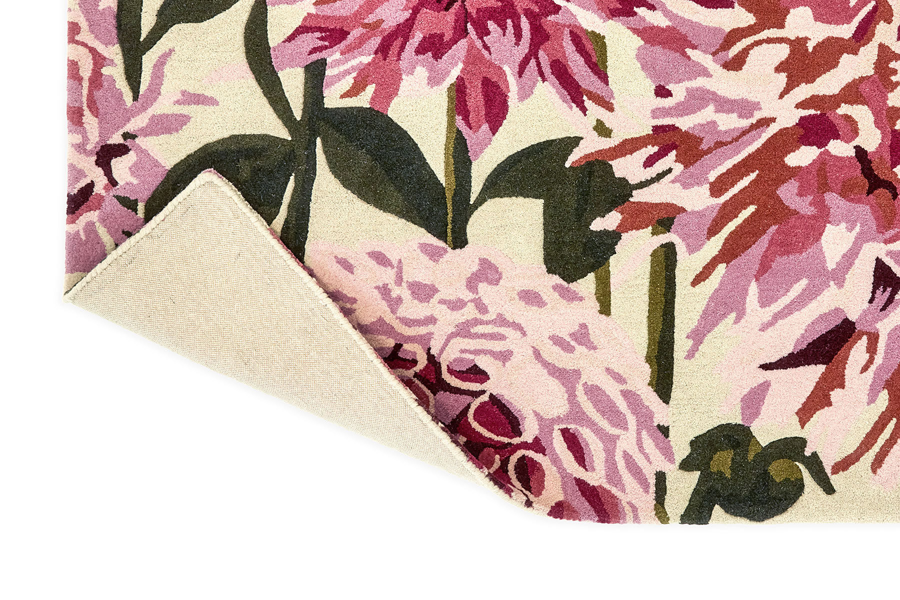 Dahlia Fuchsia / Palm Designer Rug