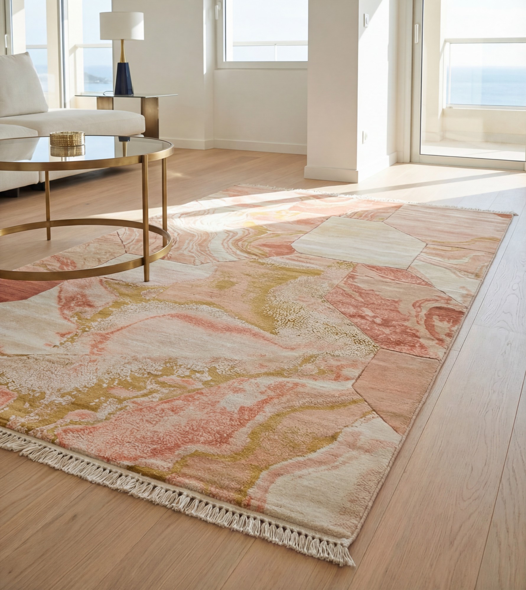 Coral Relief Handcrafted Rug