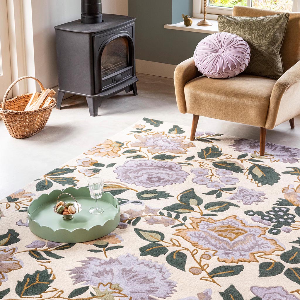 Heather Purple Floral Rug