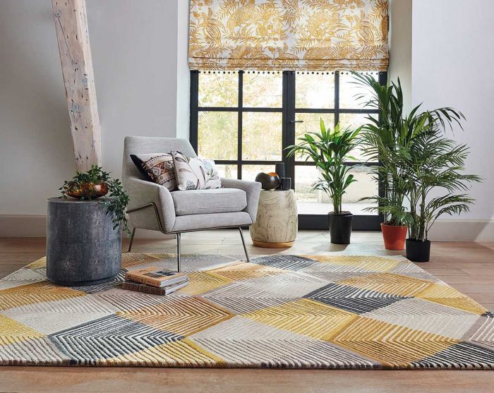 Geometric Multicolour Wool Rug