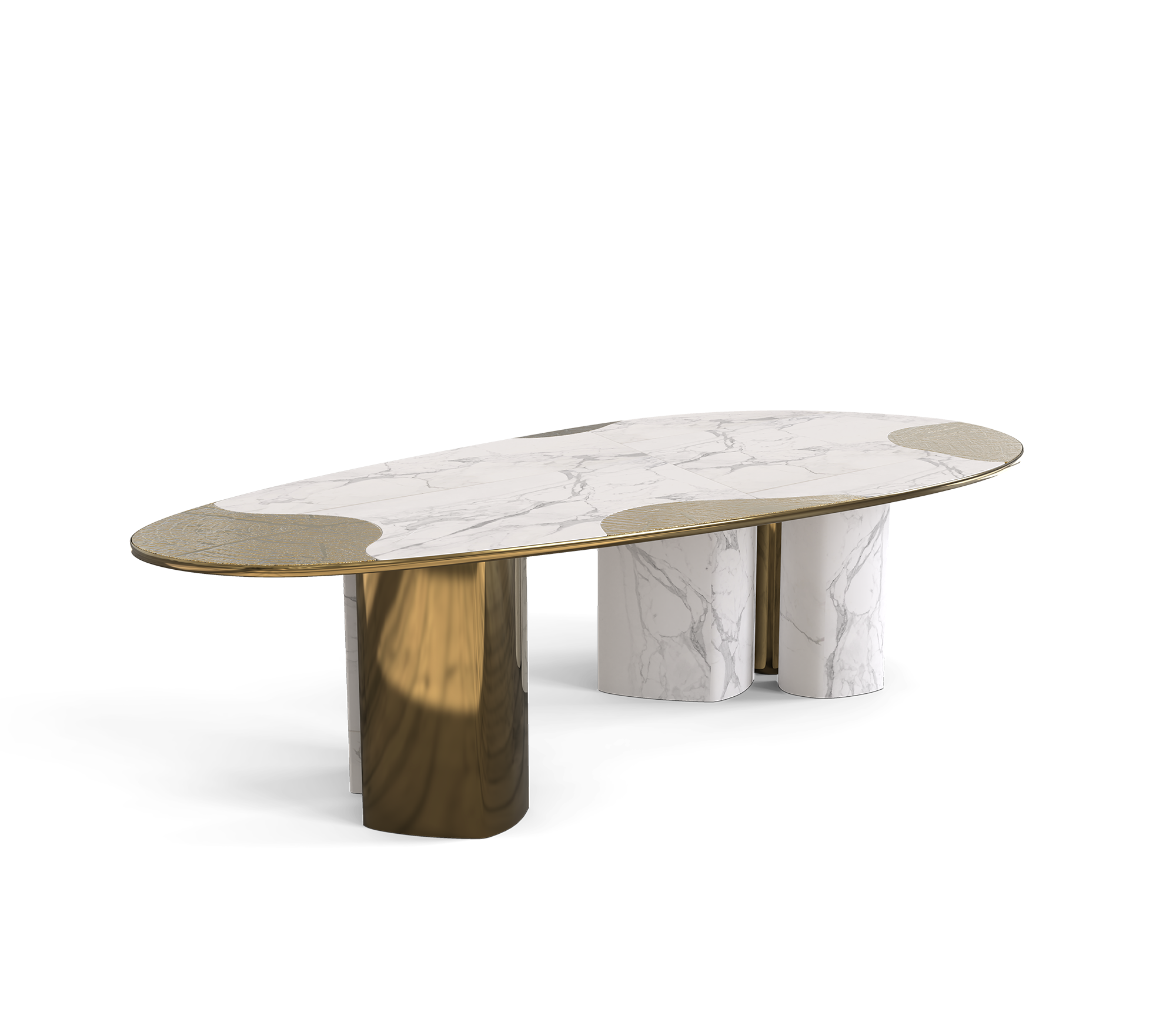 Athena Carrara Marble & Patina Dining Table