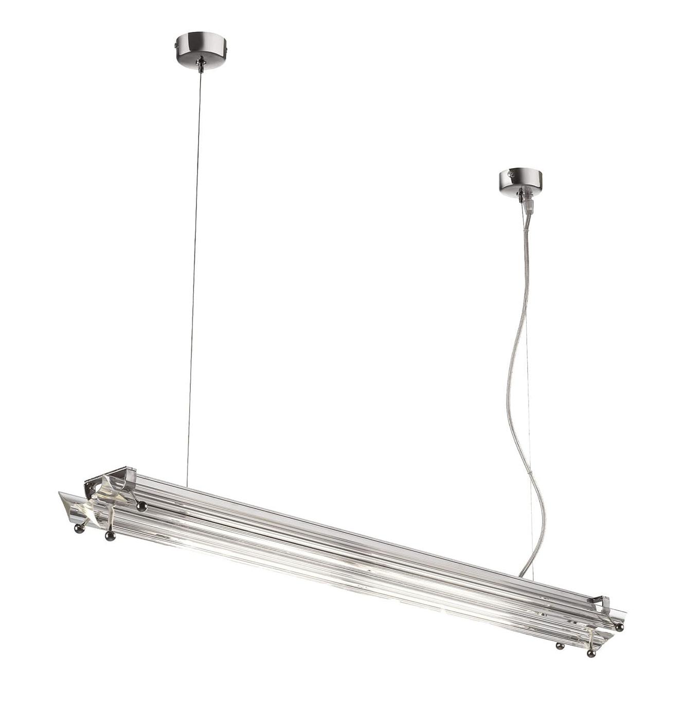 Contemporary Chandelier with Clear Glass and Nickel Finish