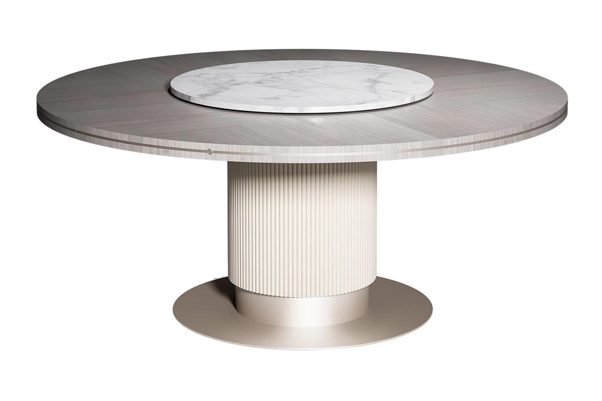 Cocoon Royal Round Dining Table ☞ Configuration: With Lazy Susan ☞ Dimensions: Ø 160 cm