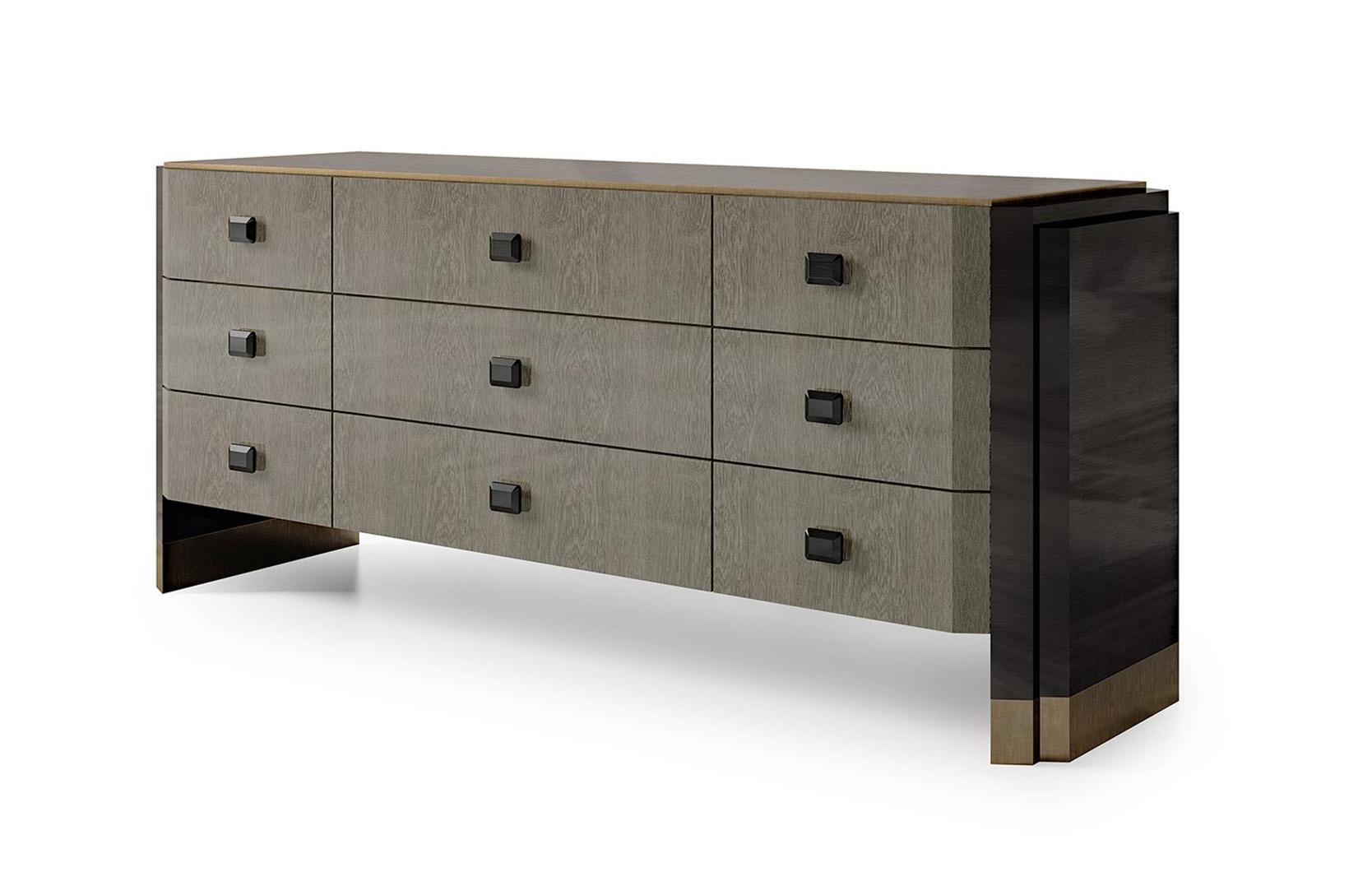 The Nine-Drawer Sucupira Dresser with Bronze Accents