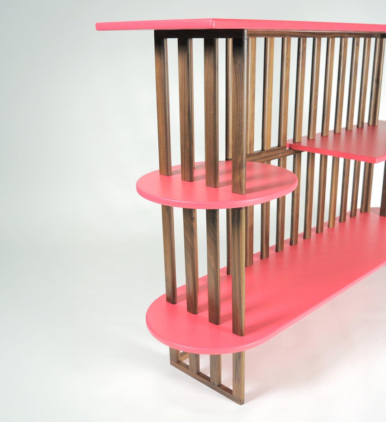 Pink Three-Level Bookcase
