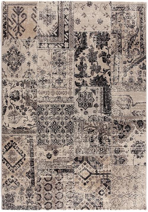 Machine Woven Beige / Grey Rug
