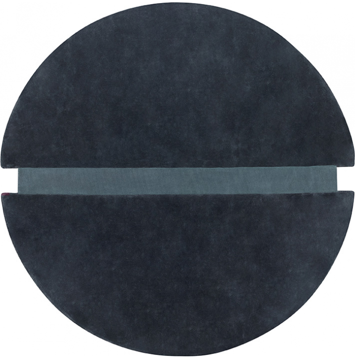 Pop Art Blue / Green Round Handmade Rug ☞ Size: Ø 200 cm