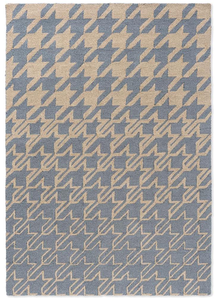 Houndstooth Blue Outdoor Rug