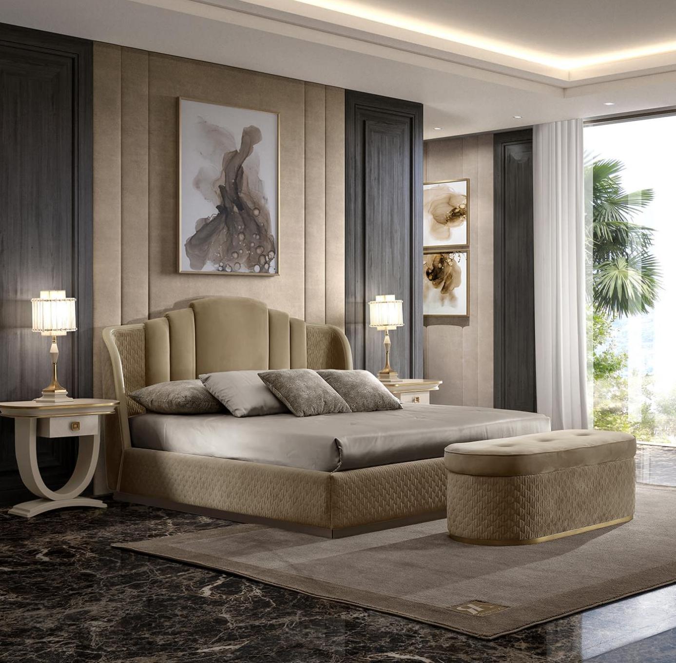 Beige Luxury Bed