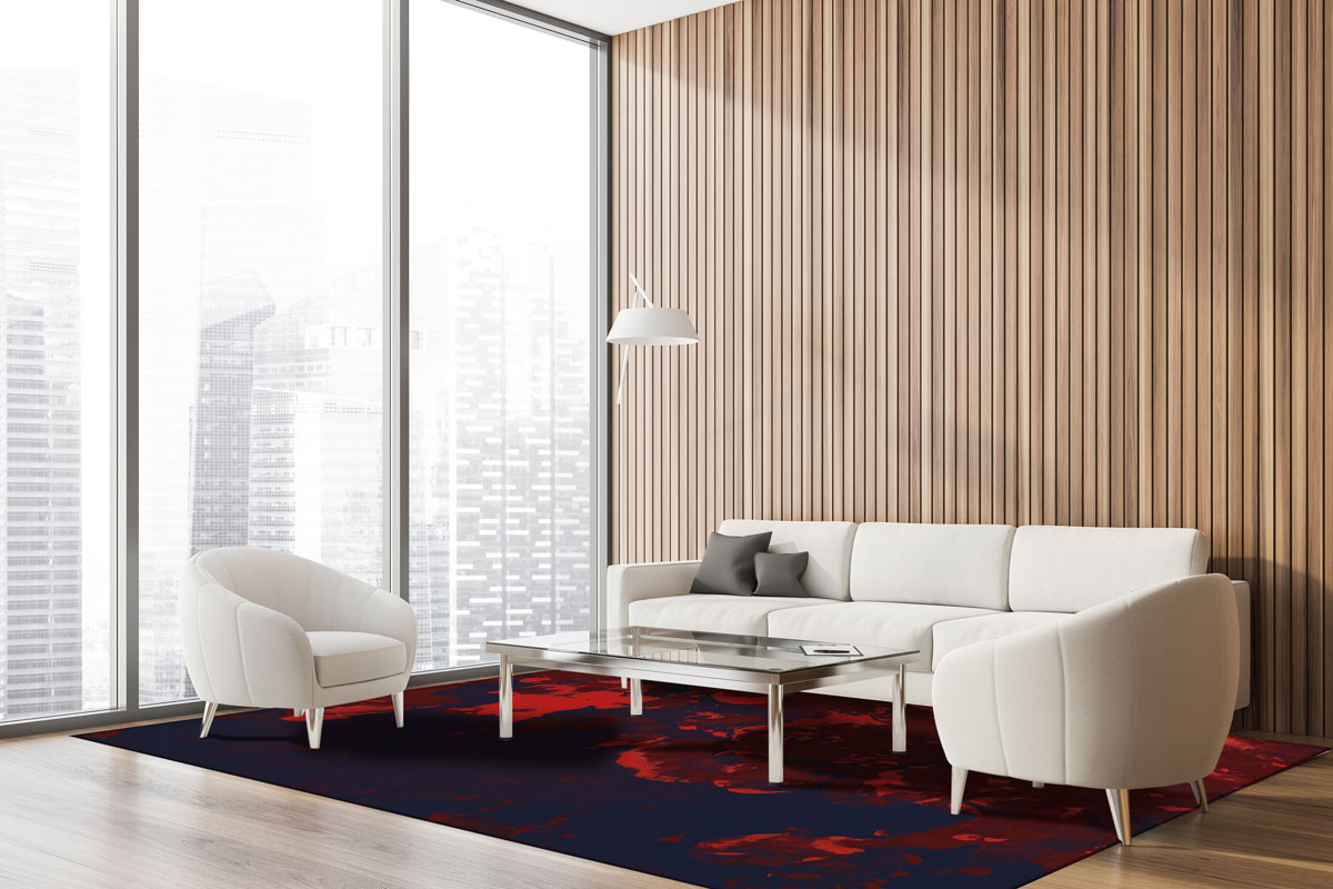 Late Shower Chinese Red Flatwoven Rug