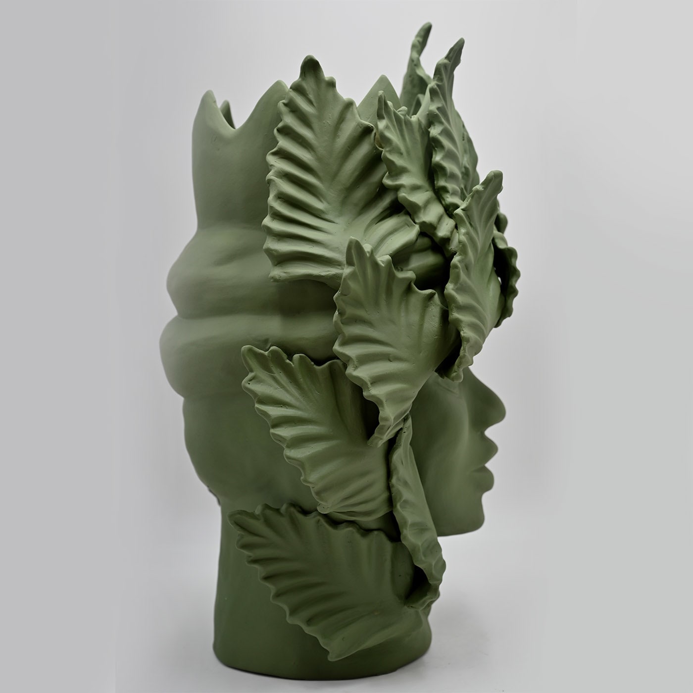 Moor's Head Matte Green Sculpture