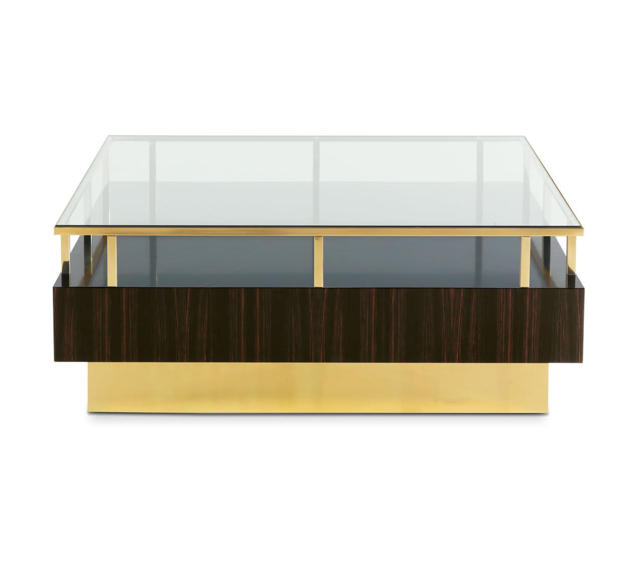 Coffee Table In Ebony With Glass Top