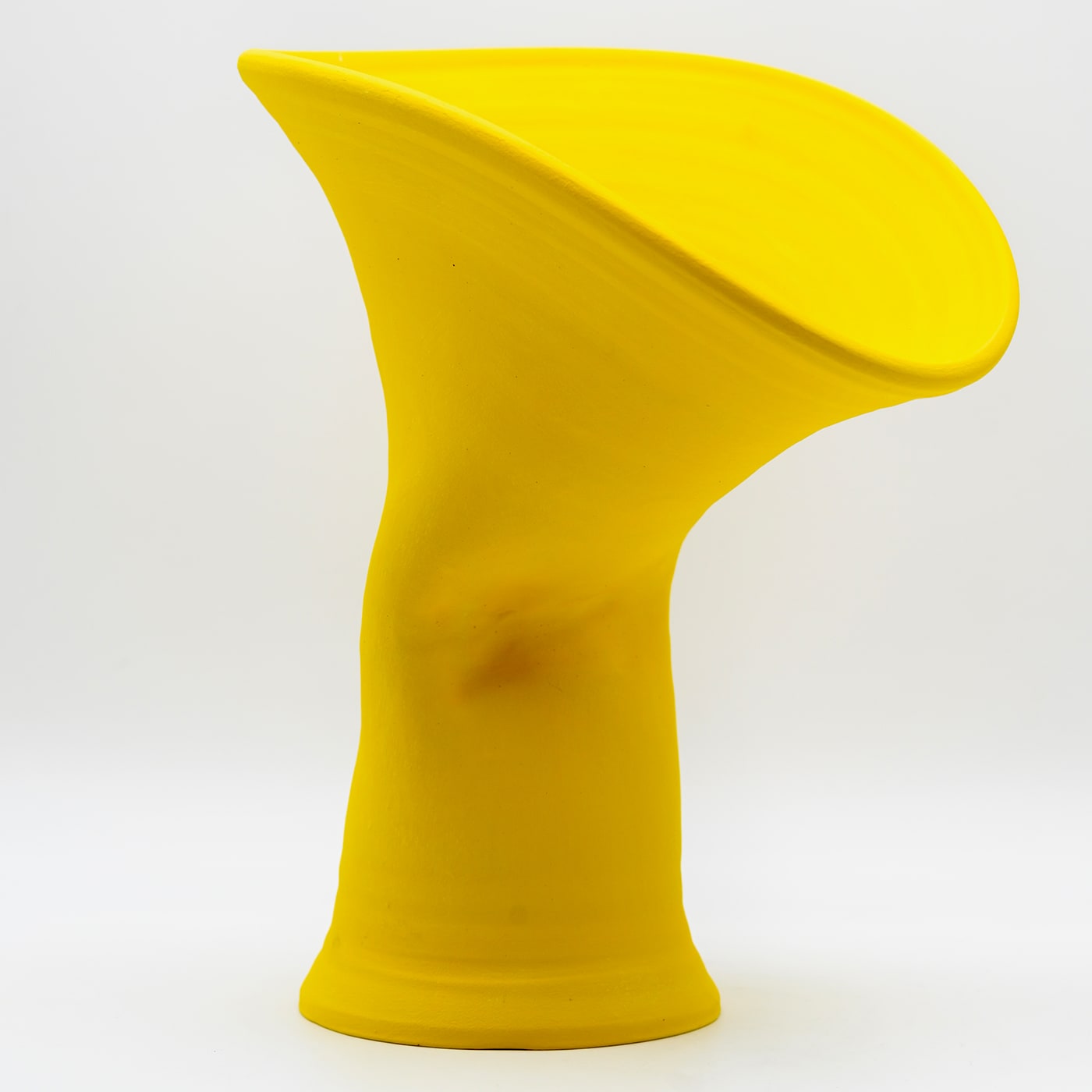 Yellow Hand Sculptured Vase
