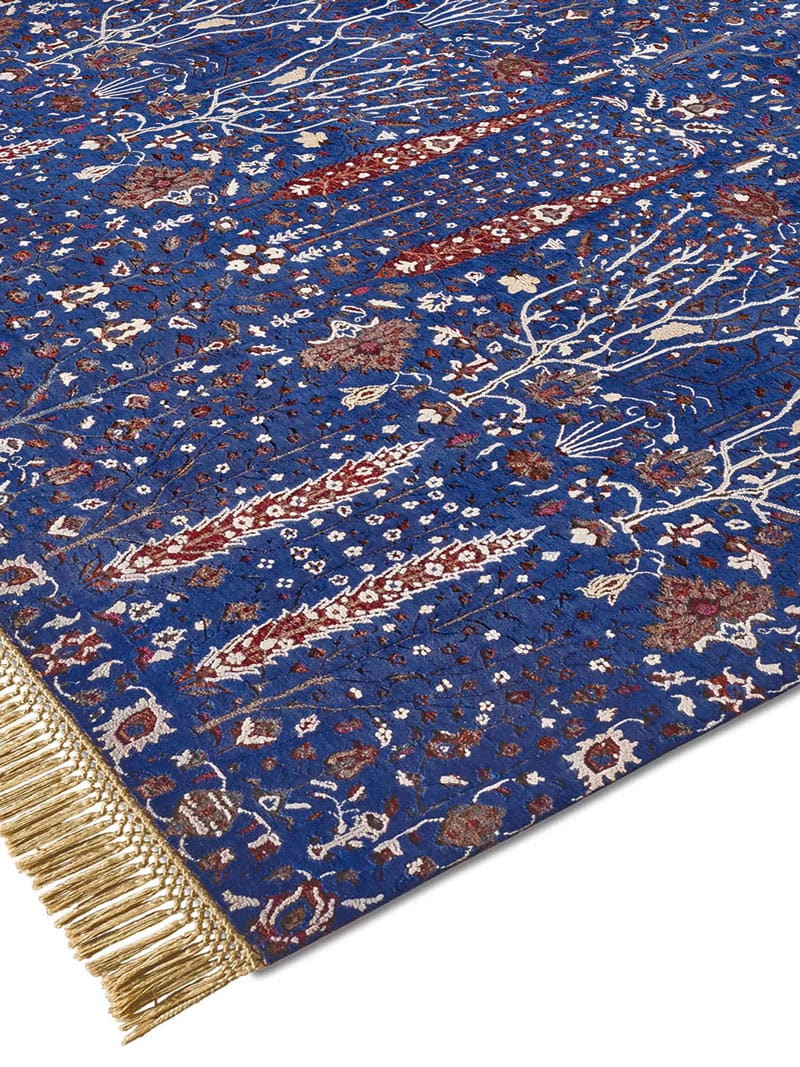 Pine Garden Blue Hand Woven Rug