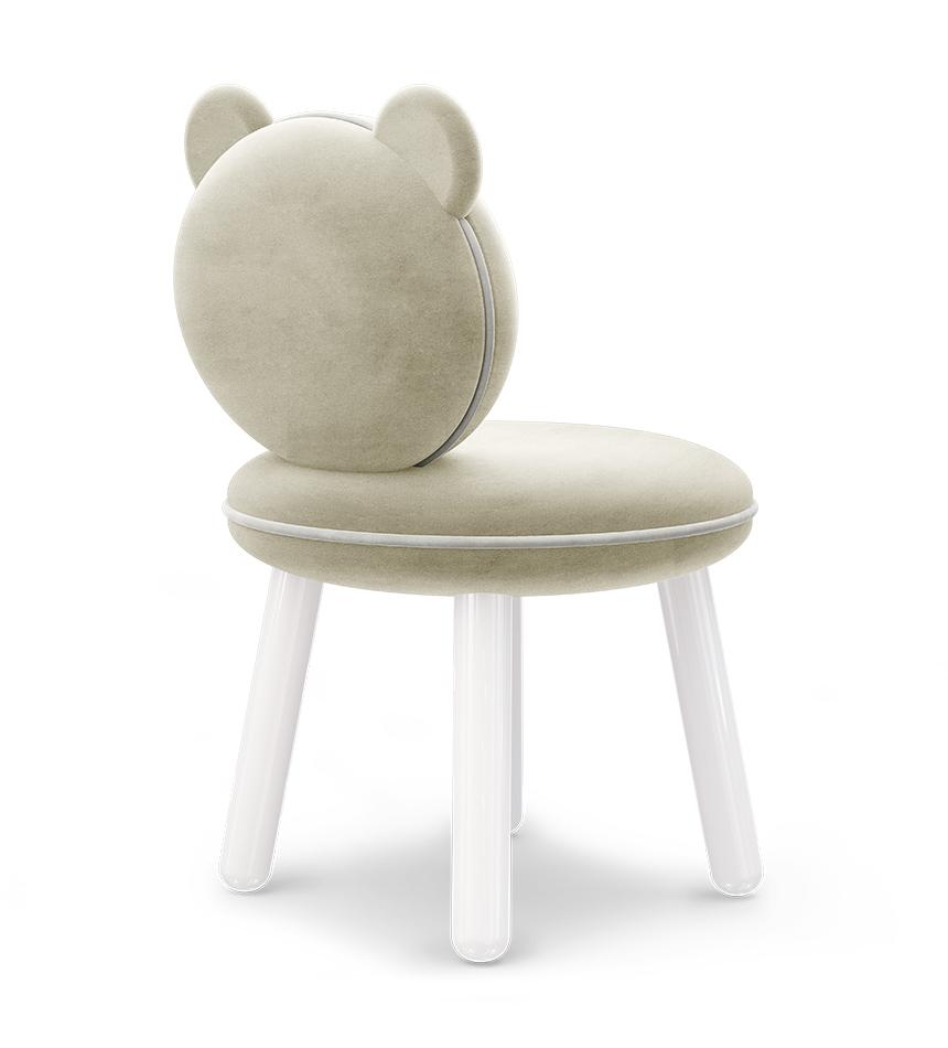Fluffy Bear Cream Kids Chair