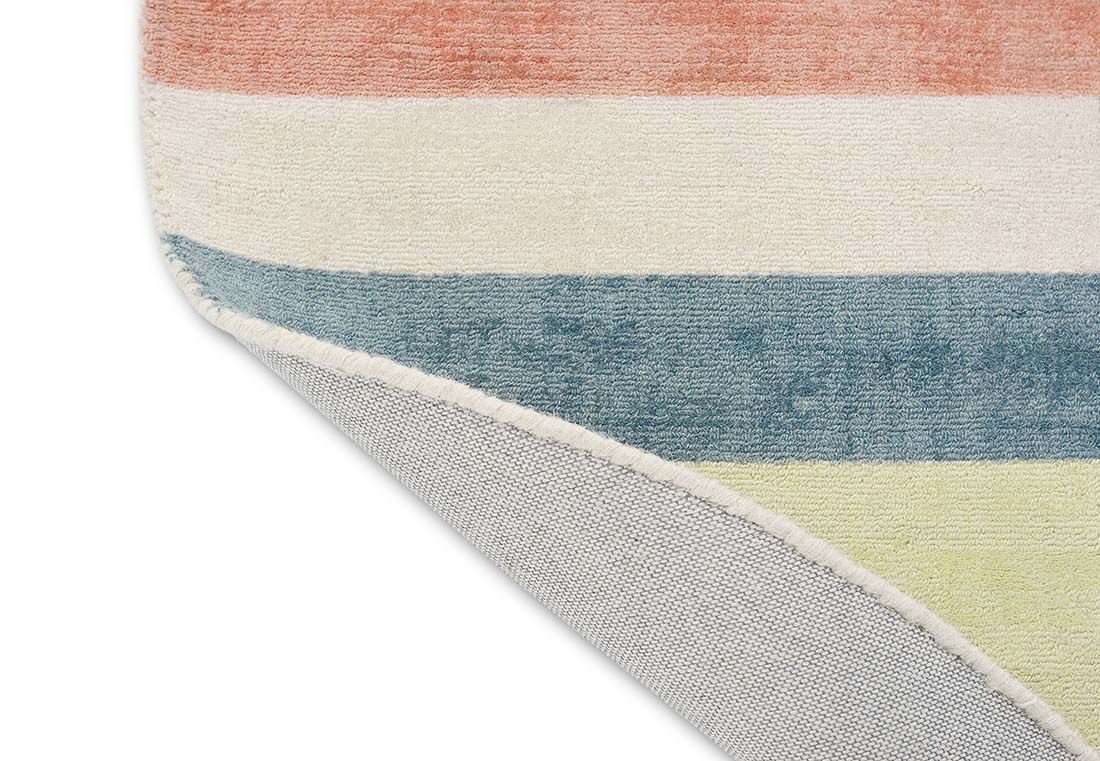 Straight Lines Handloom Wool Circle Rug