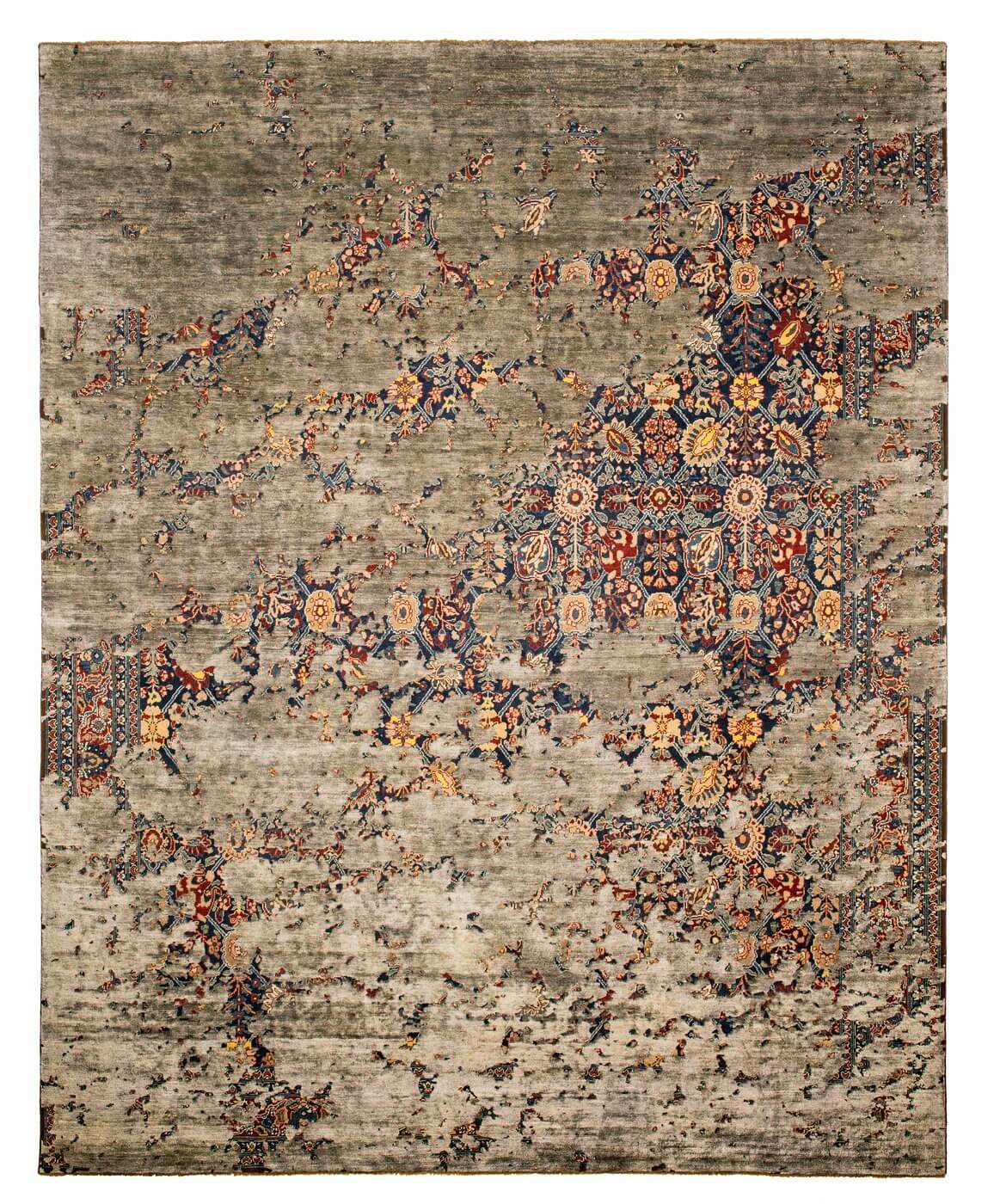 Faded effect Hand Knotted Vintage Rug