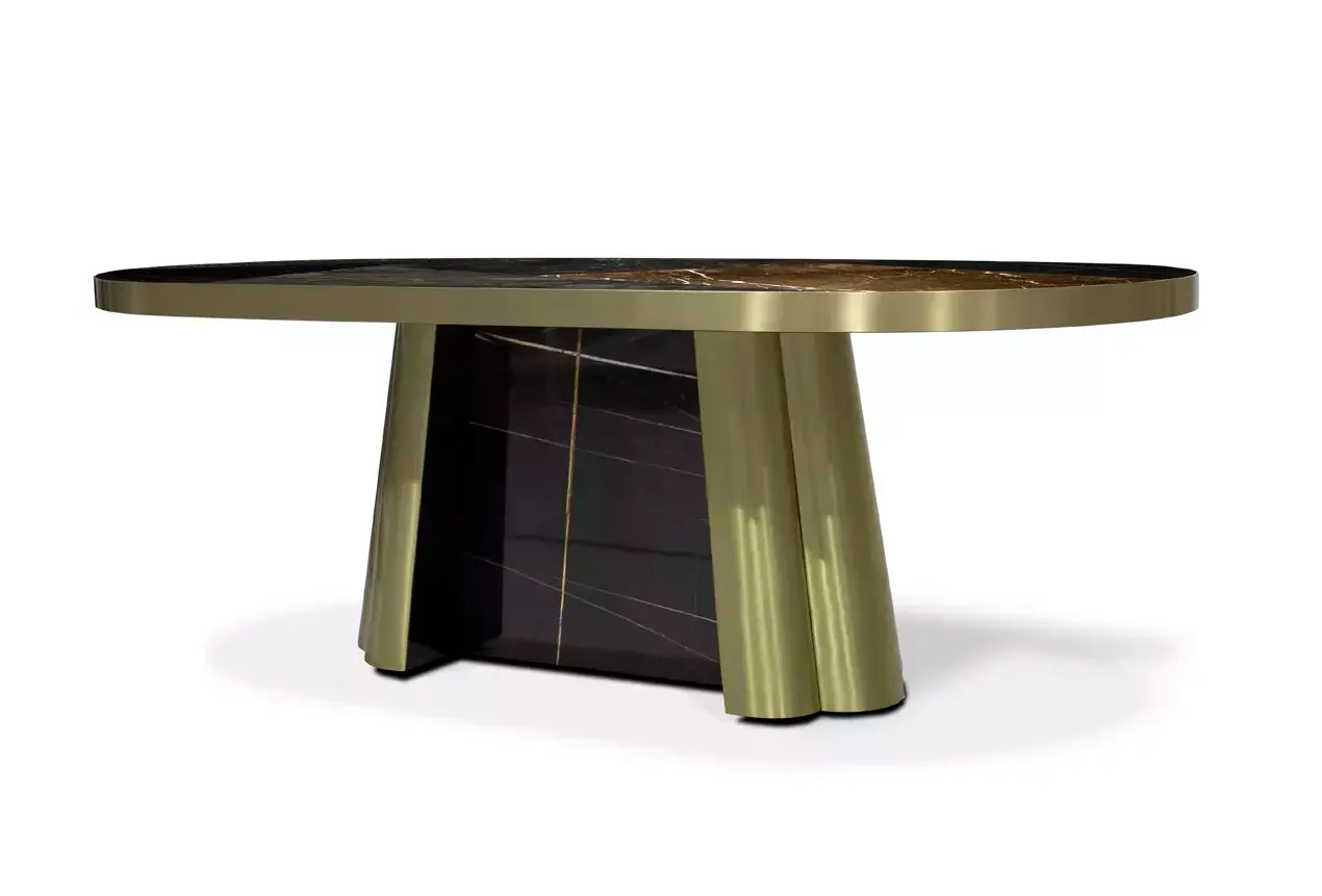 Decovita Black & Gold Granite Dining Table